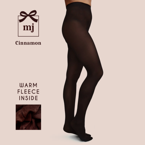 Sheer Black Fleece Tights