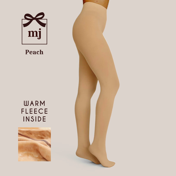Nude Fleece Lined Tights – Mocha Jane
